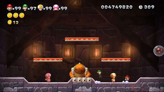 New Super Mario Bros. U Deluxe - All Bosses (4 Players) смотреть онлайн