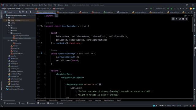 Simple Registration: React ( HTML, CSS, JS  ) + Spring Boot ( Java ) + MySQL ( Data base )