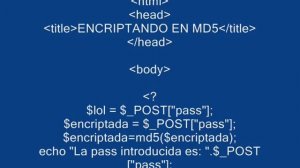 Encriptador MD5 en Php