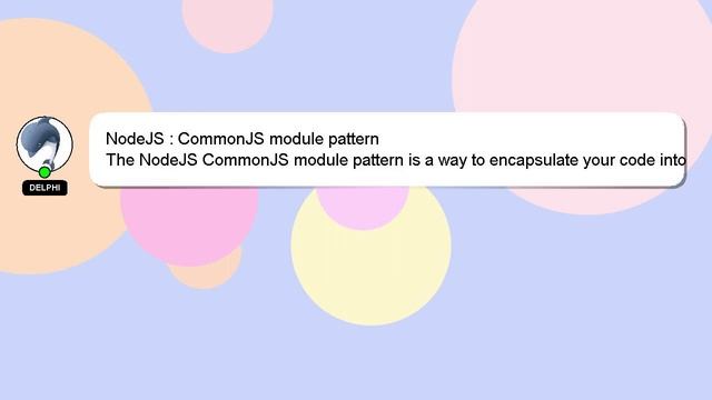 NodeJS : CommonJS module pattern