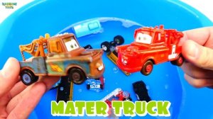 Cars learn name construction truck vehicles - tractor excavator, fire engine, police