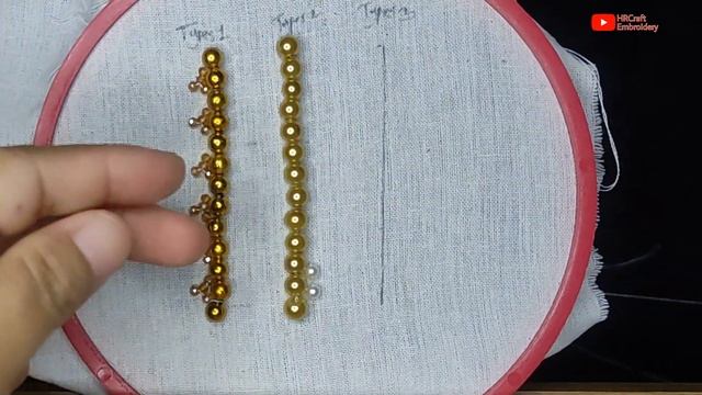 Beads Hand embroidery basic stitches tutorial for beginners || Beads embroidery design