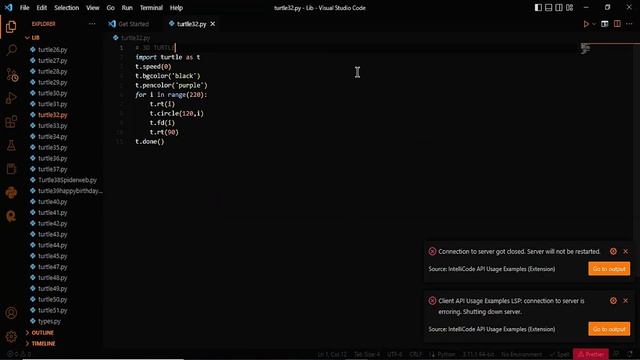 3D Turtle Using Python Import Code | Python Programming Hub