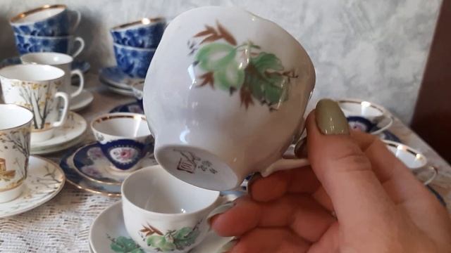 Винтажные чайные и кофейные пары ЛФЗ и кофейные трио Рига)