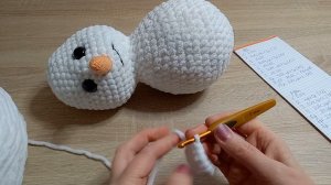 СНЕГОВИК крючком МК_Часть 2  #снеговиккрючком #mariastricker