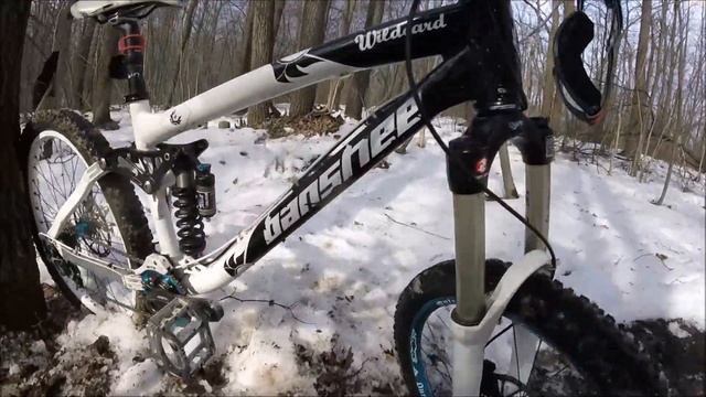 Восьмого марта обкатал свой новый двух подвес, небольшой обзор велосипеда!!! смотреть онлайн