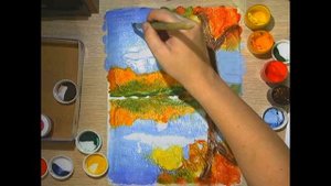 5 класс. Осенний пейзаж в технике монотипия