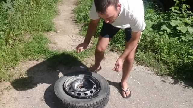 Качаем безкамерку без насоса!!!