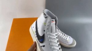 Nike Blazer Mid 77 Paint Splatters White Black