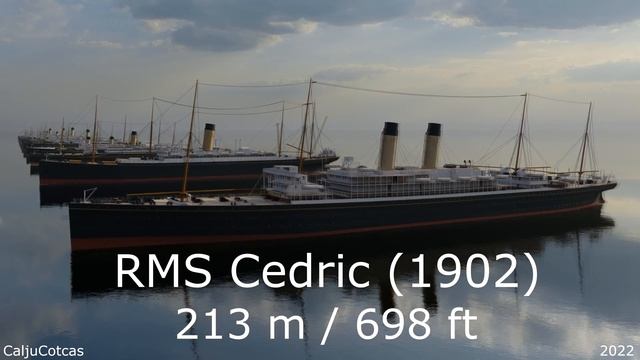 WHITE STAR LINE Fleet Length Comparison (3D) смотреть онлайн