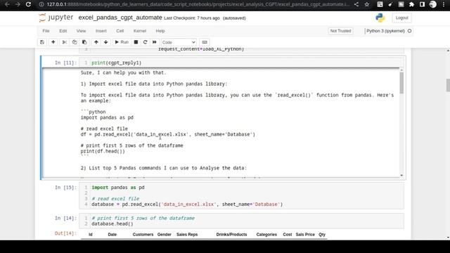 Master Python Pandas and Excel Analysis with ChatGPT : Automate Excel Analysis with Python
