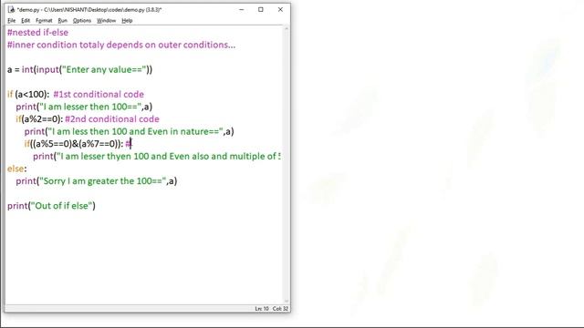 Basic Python Lecture 33 -Nested if-else|Python Decision making and Loops|Python in hindi