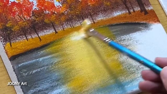 How to Paint a Garden in the Autumn / Acrylic Painting смотреть онлайн