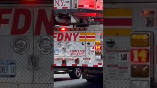 FDNY Tower Ladder 14 Taking Up From a Small Fire