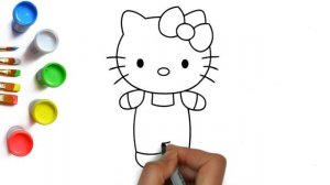 Как нарисовать кошку Хелло Китти легко рисунок белой кошечки японский персонаж Hello Kitty для дете