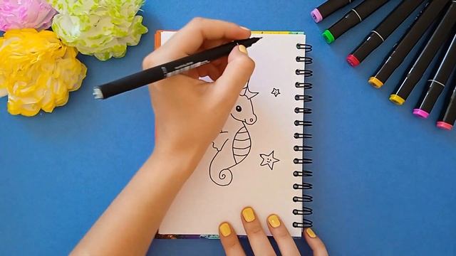 Как нарисовать морского конька смотреть онлайн