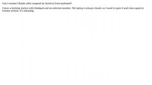 Ubuntu: Can I resume after suspend by pressing a key on an external keyboard?