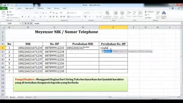 Fungsi Replace Pada Excel (Sensor No HP dan NIK) | Tutorial Excel | Andi Go смотреть онлайн