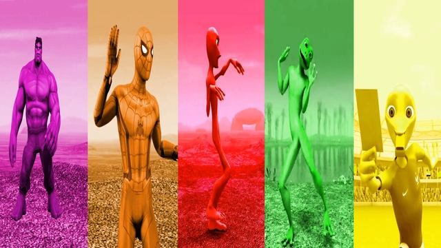 dame tu cosita vs Patila vs hulk vs spiderman ? green alien dance ?