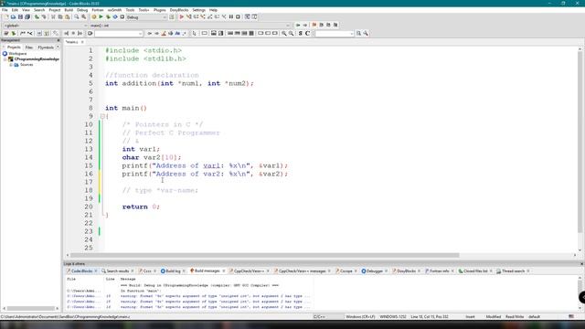 C Programming Tutorial for Beginners 23 - Pointer in C programming | C Pointers (With Examples)