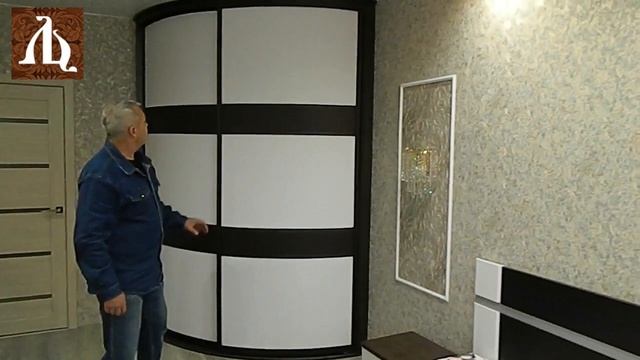 угловой радиусный шкаф купе наружный радиус