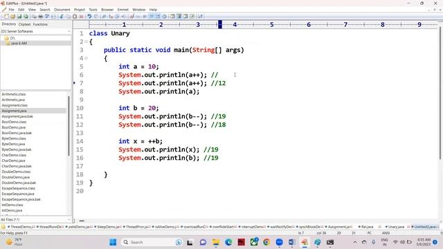 Java operators - Unary and Logical operators - Java full stack by lokesh jammugani