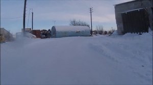 Поездка на снегокате с мотор колесом от гироскутера батарея 48 вольт