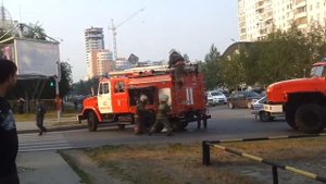 Пожар горит пазик
