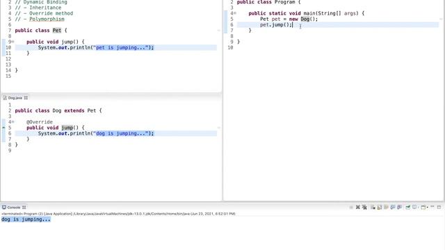 Java Tutorial: Dynamic Binding смотреть онлайн