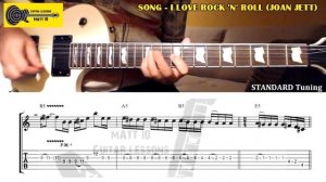 I LOVE ROCK N ROLL Guitar TAB Cover | Easy Rock Song TABS | Joan Jett & The Blackhearts