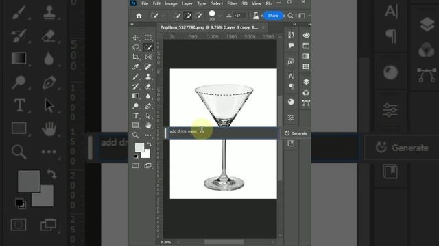 How to add drinking Water by Using Generative Fill in Adobe Photoshop Beta