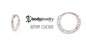 SEPTUM CLICKER 16GA WITH TEN PAVED SINGLE GEMS