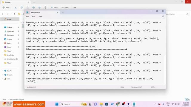 How to  Create Calculator With Tkinter GUI In Python With Source Code Download