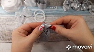 Морозные бантики? Новогодние бантики своими руками Бантики Канзаши Бантики из лент 2,5 см