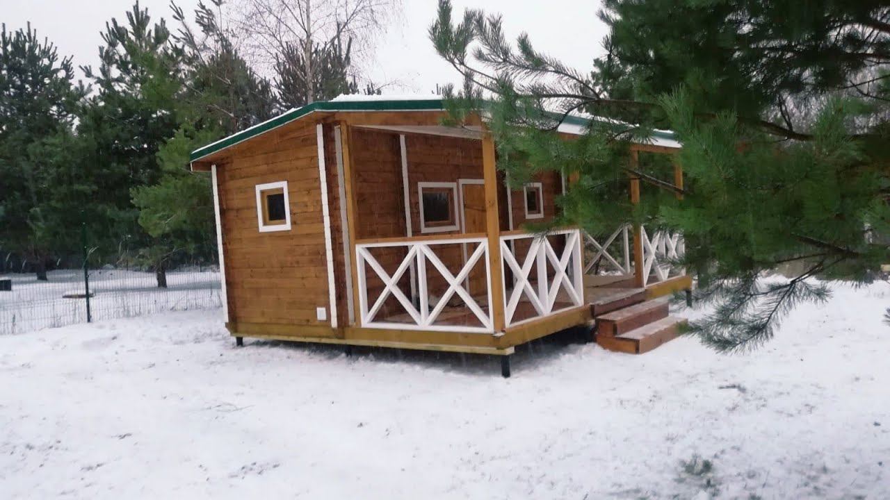 Отзыв √ 34 от заказчика. Баня перевозная, мобильная, из бруса в чашу, под ключ + терраса.