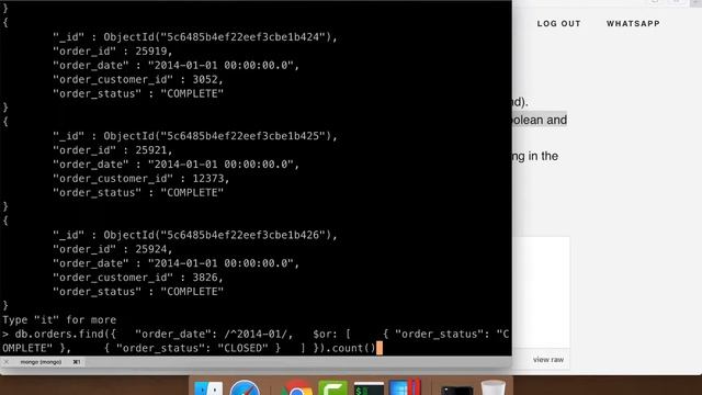 MongoDB Database Operations - Querying Collections - Tasks or Scenarios