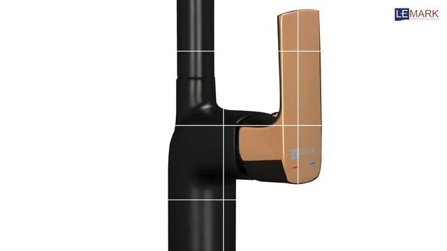 Смеситель для кухни Lemark Ursus LM7205BLR Черный/Золото. смотреть онлайн