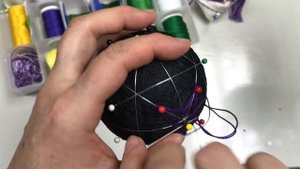 Temari Ball . Темари "Салют" Вышивка на шарах.