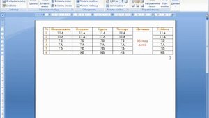 Удаление строк и столбцов из таблицы