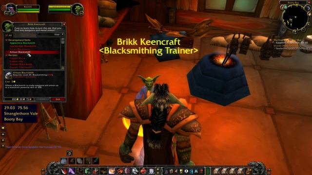 Artisan Blacksmithing Trainer WoW Classic location