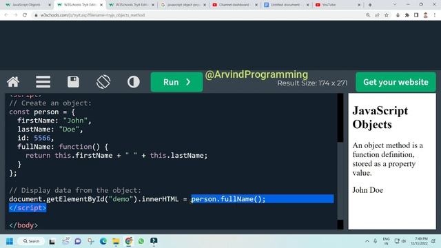JavaScript Object Methods@arvindprogramming