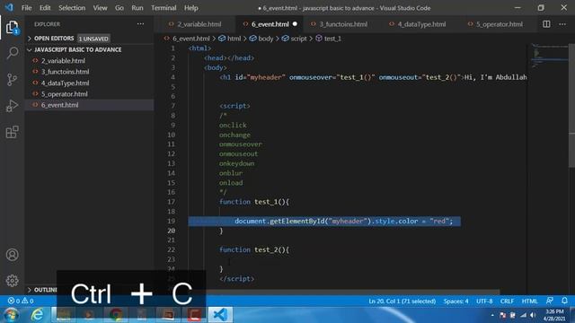 #06 Events | Javascript tutorial for beginners in Bangla | Basic to advance
