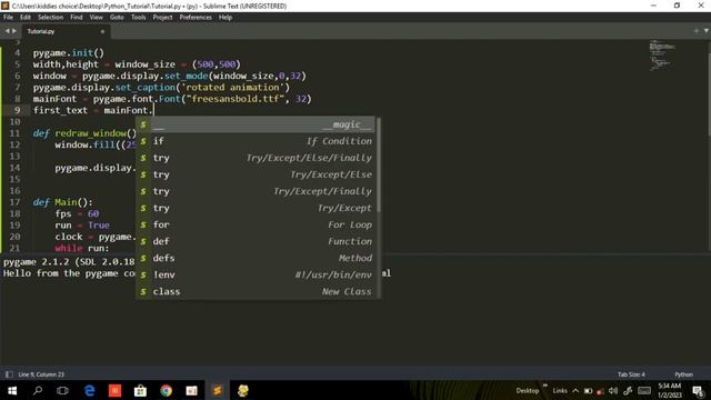 Mini Pygame tutorial (Making a basic animation rotation text) смотреть онлайн