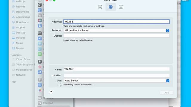 Barcode printer macOS driver BS460T 300dpi install demo LAN and Wi Fi