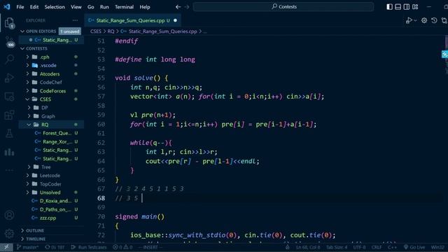 01. Static Range Sum Queries (Prefix sum) - CSES смотреть онлайн