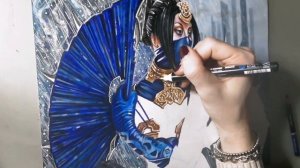 Drawing Kitana | Mortal Kombat | speed drawing - collab with @Elisavellart