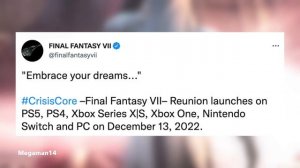 Crisis Core Final Fantasy 7 Reunion Release Date Announced