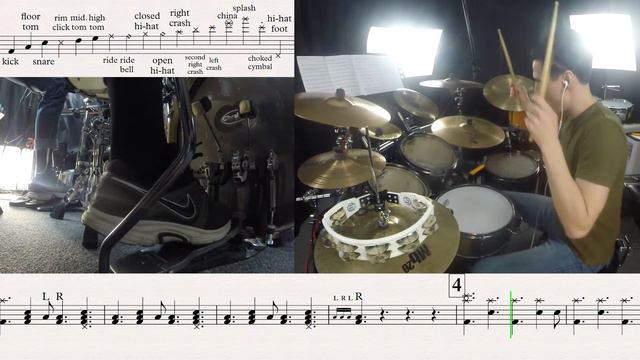Muse - Psycho - Drum transcription, lesson, sheet music смотреть онлайн