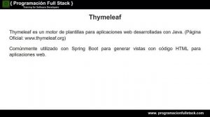 Que es Thymeleaf