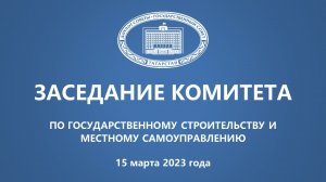 15.03.2023 заседание Комитета по государственному строительству и местному самоуправлению